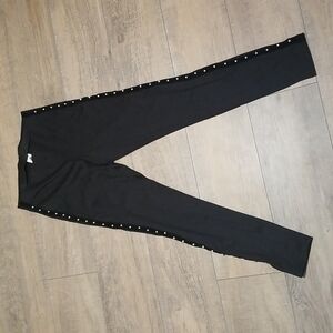 Zeza B Leggings Faux Pearl Bead Side Trim Size M